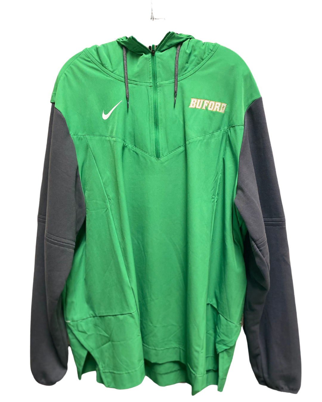 Nike kelly green and grey hooded wind breaker Buford Wolves Den